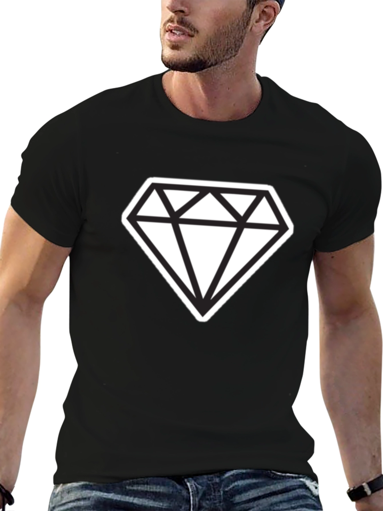 Bold Diamond Graphic Tee - Modern Style