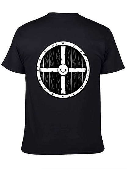 Viking Shield Graphic Tee - Black Cotton T-Shirt
