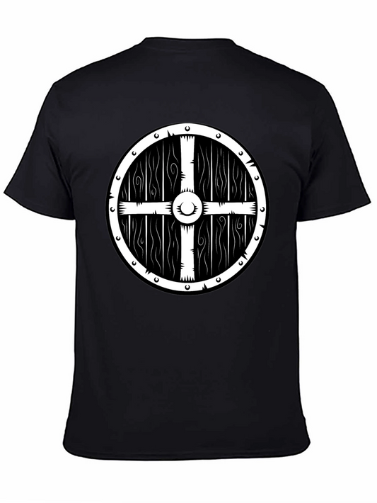 Viking Shield Graphic Tee - Black Cotton T-Shirt