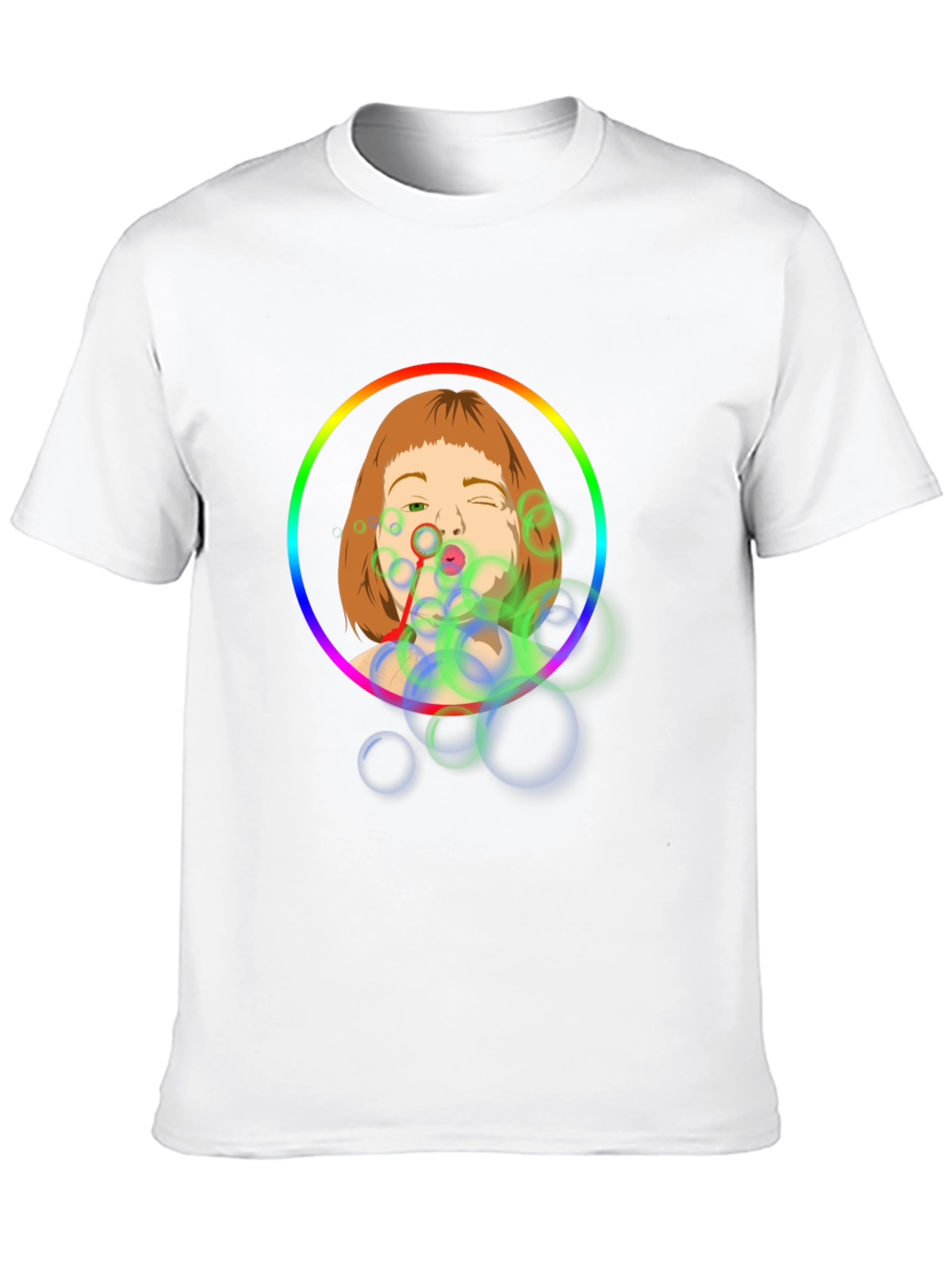 Bubble Girl Graphic Tee - Black Cotton Shirt