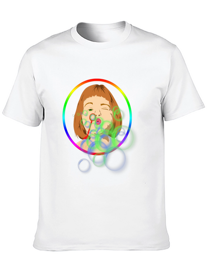 Bubble Girl Graphic Tee - Black Cotton Shirt