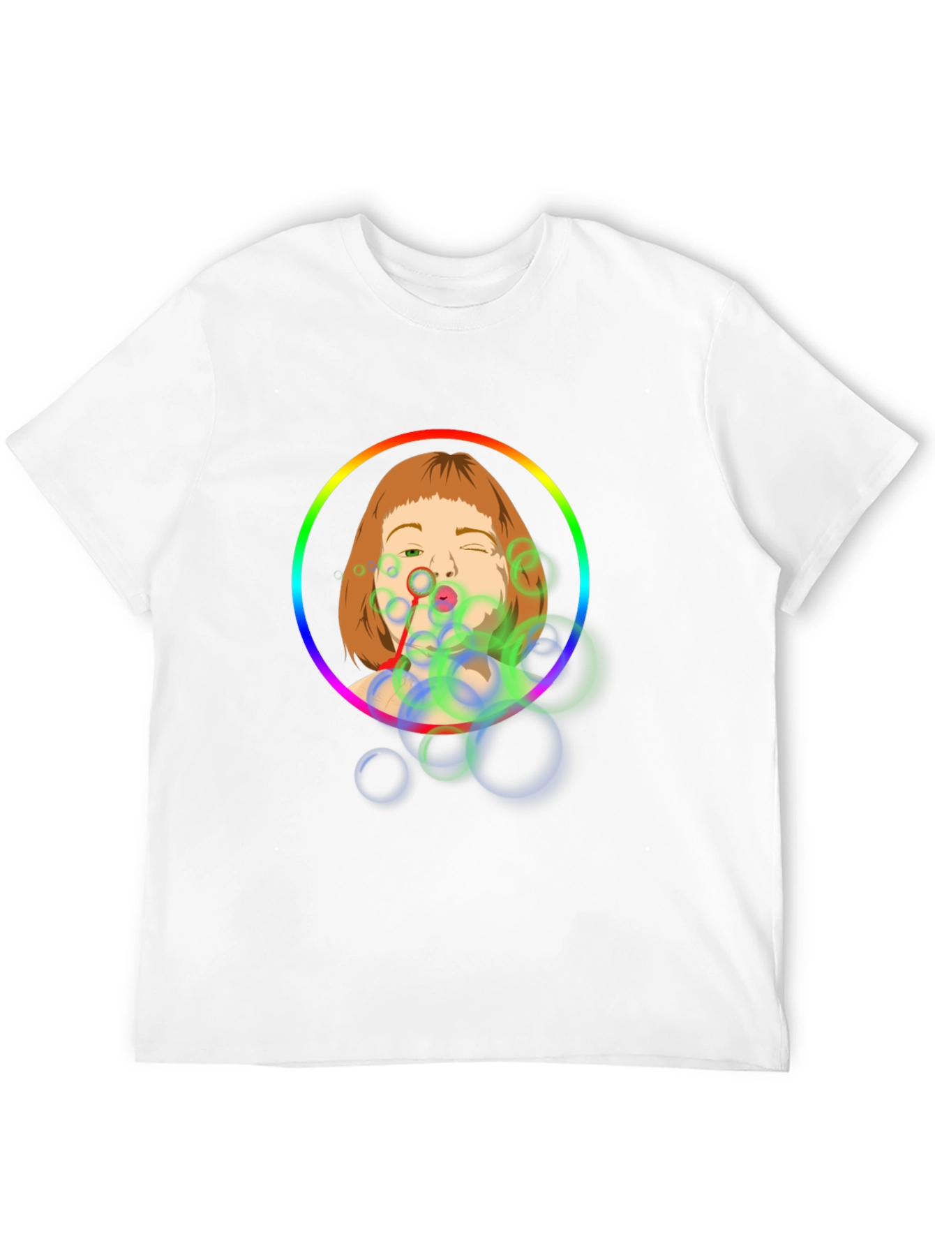 Bubble Girl Graphic Tee - Black Cotton Shirt