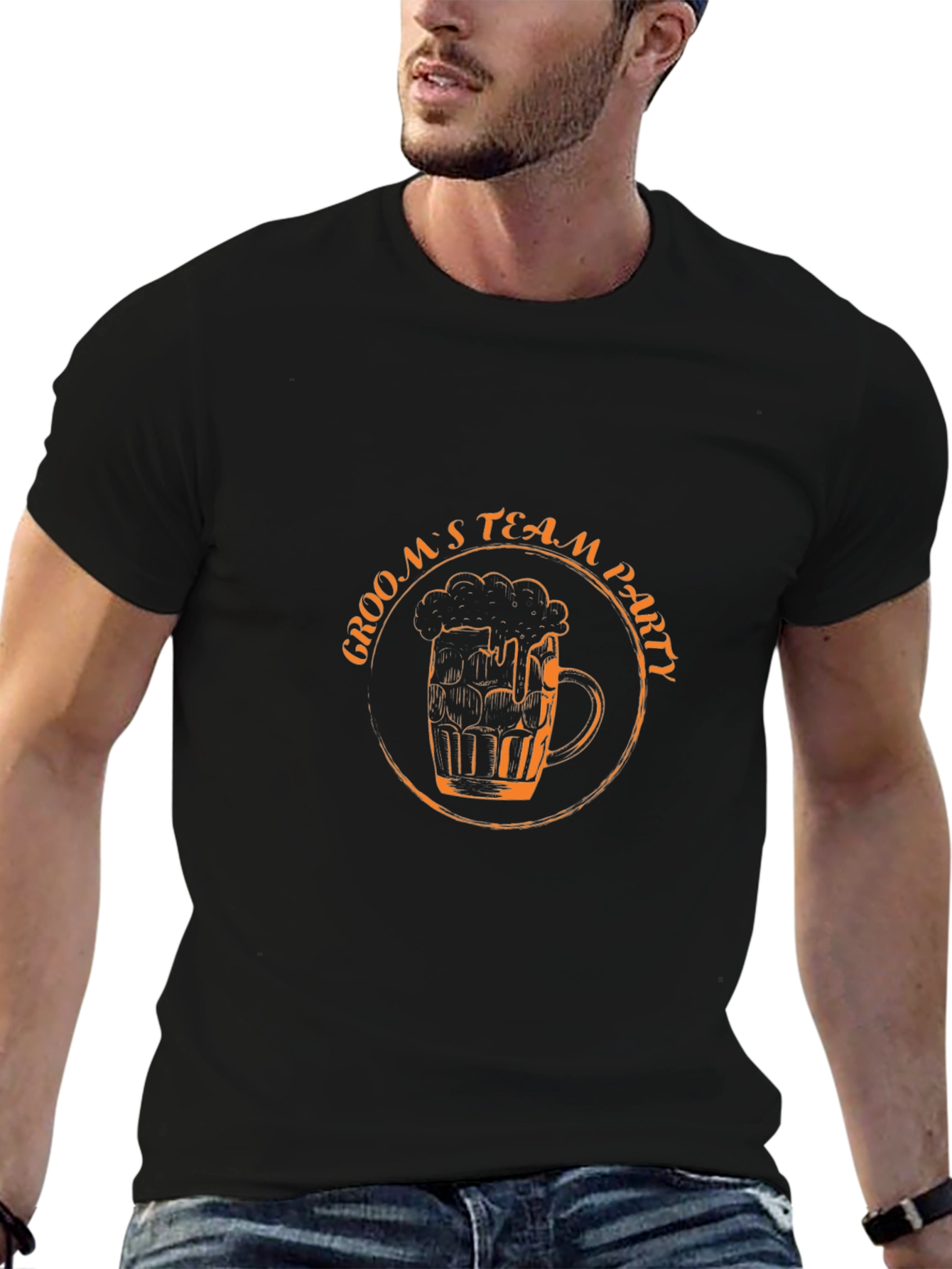 Grooms Team Party T-Shirt - Black