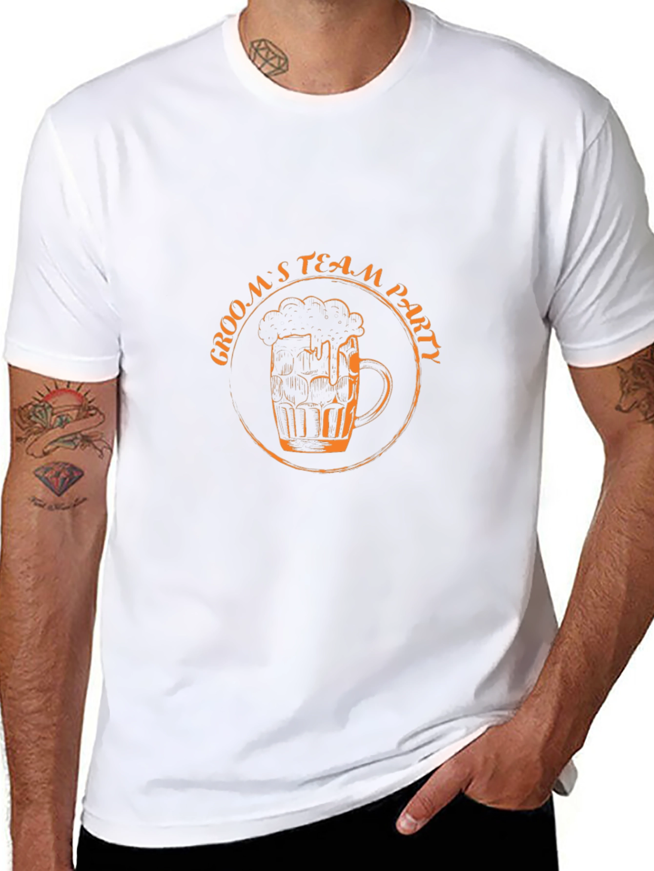 Grooms Team Party T-Shirt - Black