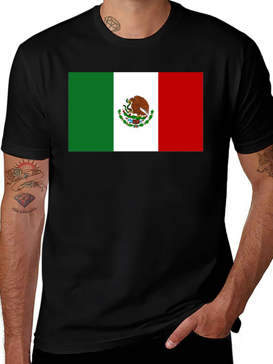 Mexican Flag T-Shirt - Black Cotton Tee