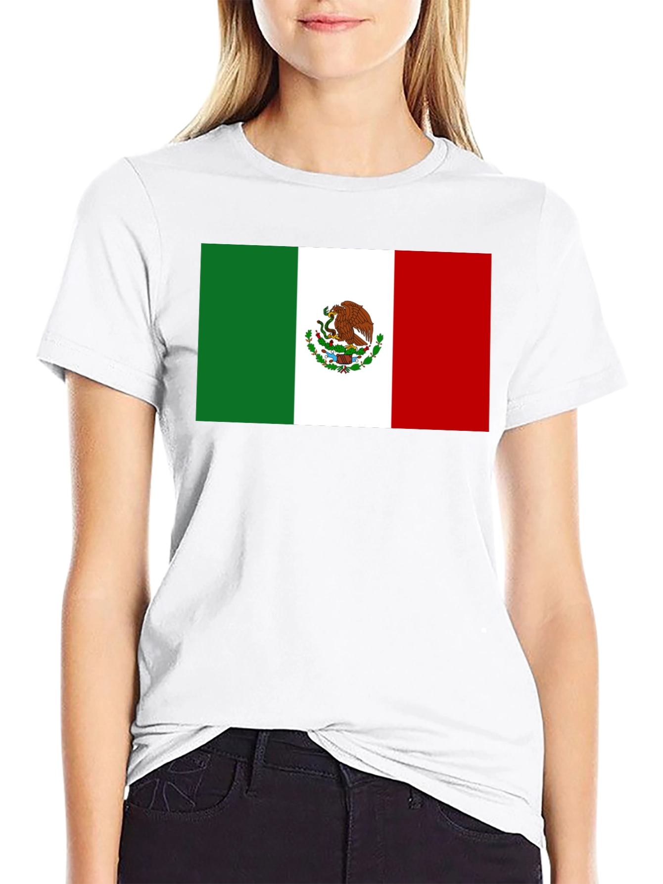 Mexican Flag T-Shirt - Black Cotton Tee