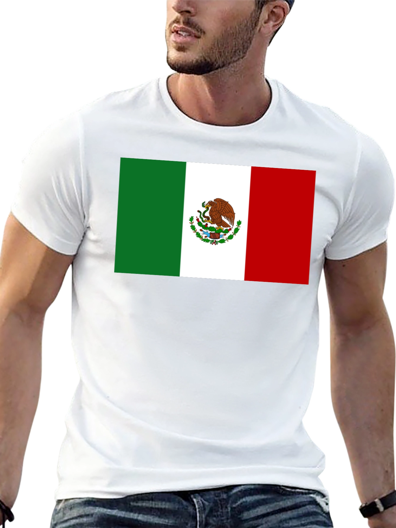 Mexican Flag T-Shirt - Black Cotton Tee