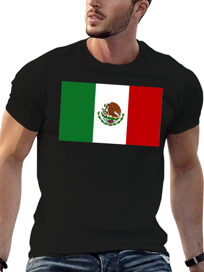 Mexican Flag T-Shirt - Black Cotton Tee