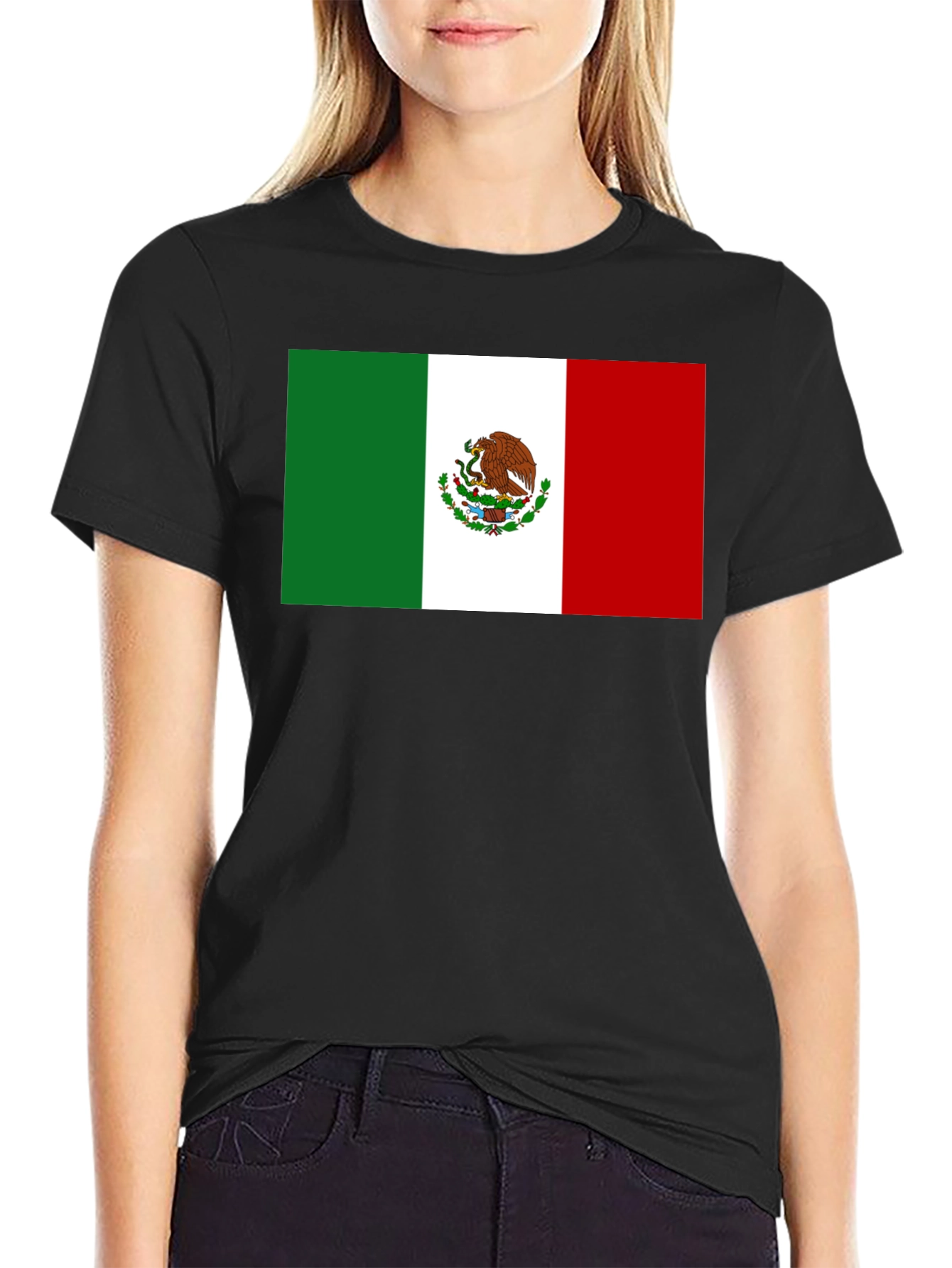 Mexican Flag T-Shirt - Black Cotton Tee