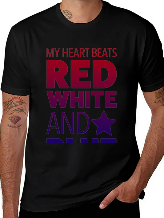 Patriotic T-Shirt: Red White and Star Graphic Tee