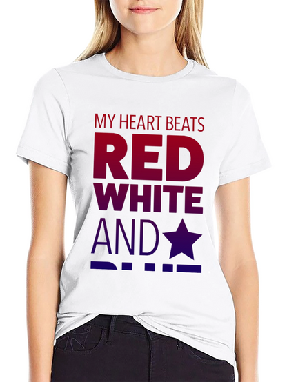 Patriotic T-Shirt: Red White and Star Graphic Tee
