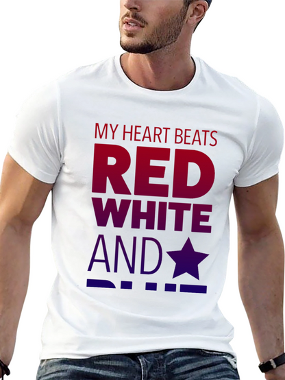 Patriotic T-Shirt: Red White and Star Graphic Tee