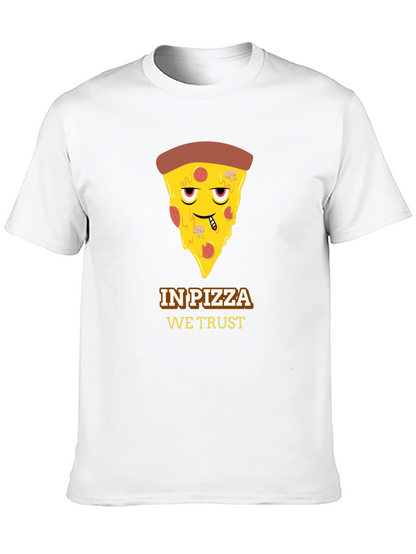 In Pizza We Trust Black Graphic Tee