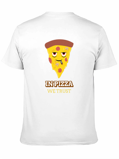 In Pizza We Trust Black Graphic Tee