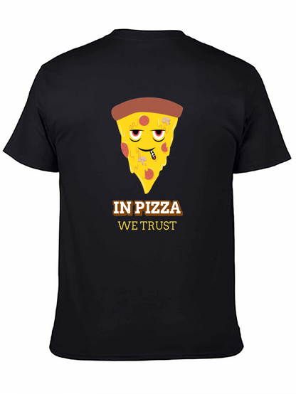 In Pizza We Trust Black Graphic Tee
