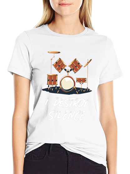 I Destroy Silence Drum Set T-Shirt
