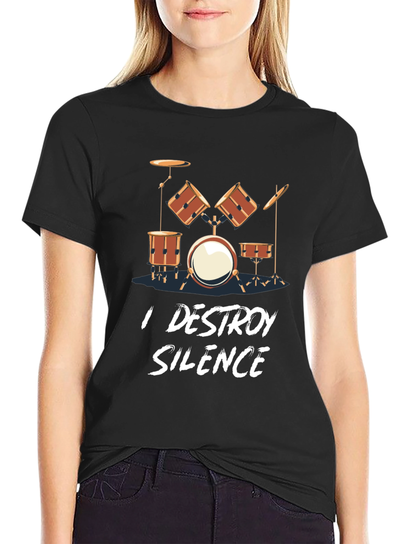 I Destroy Silence Drum Set T-Shirt