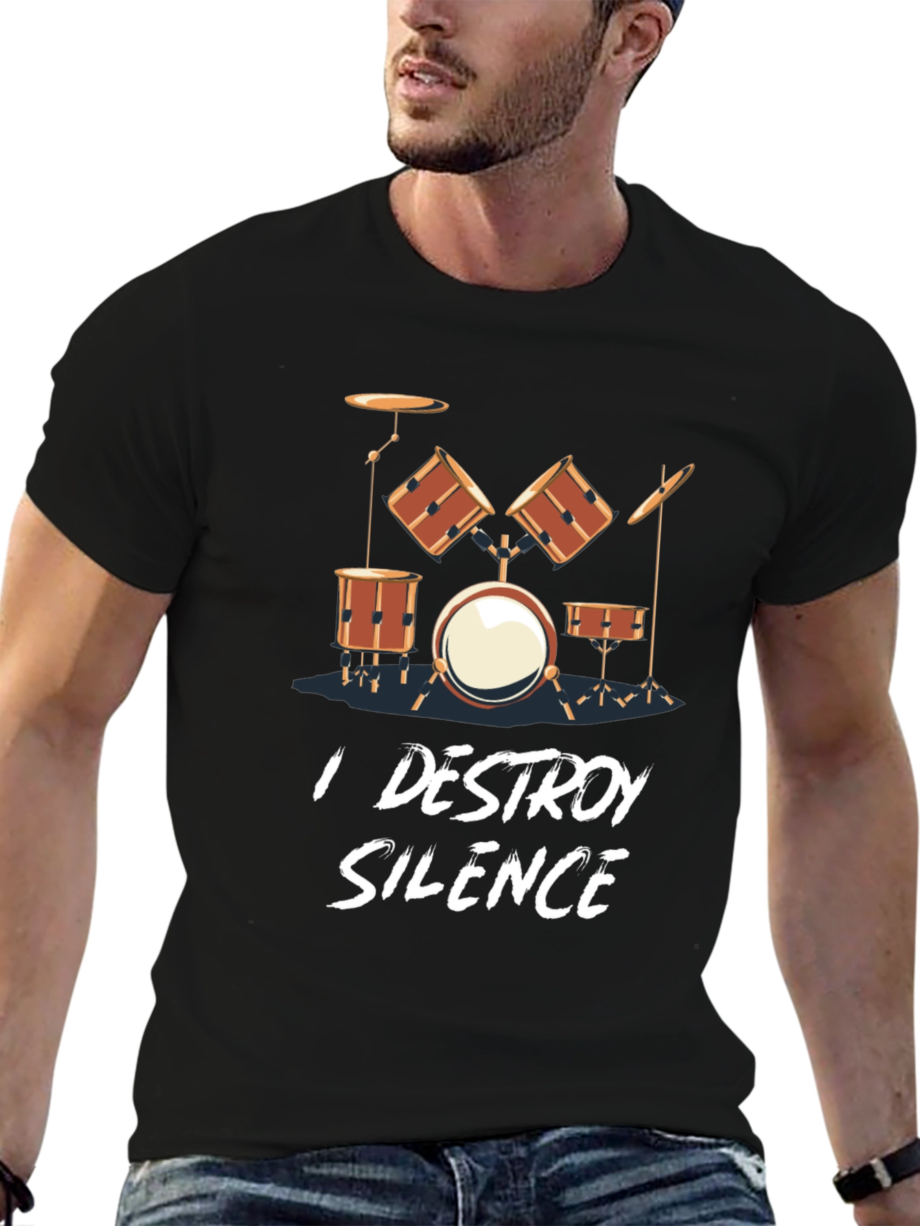 I Destroy Silence Drum Set T-Shirt