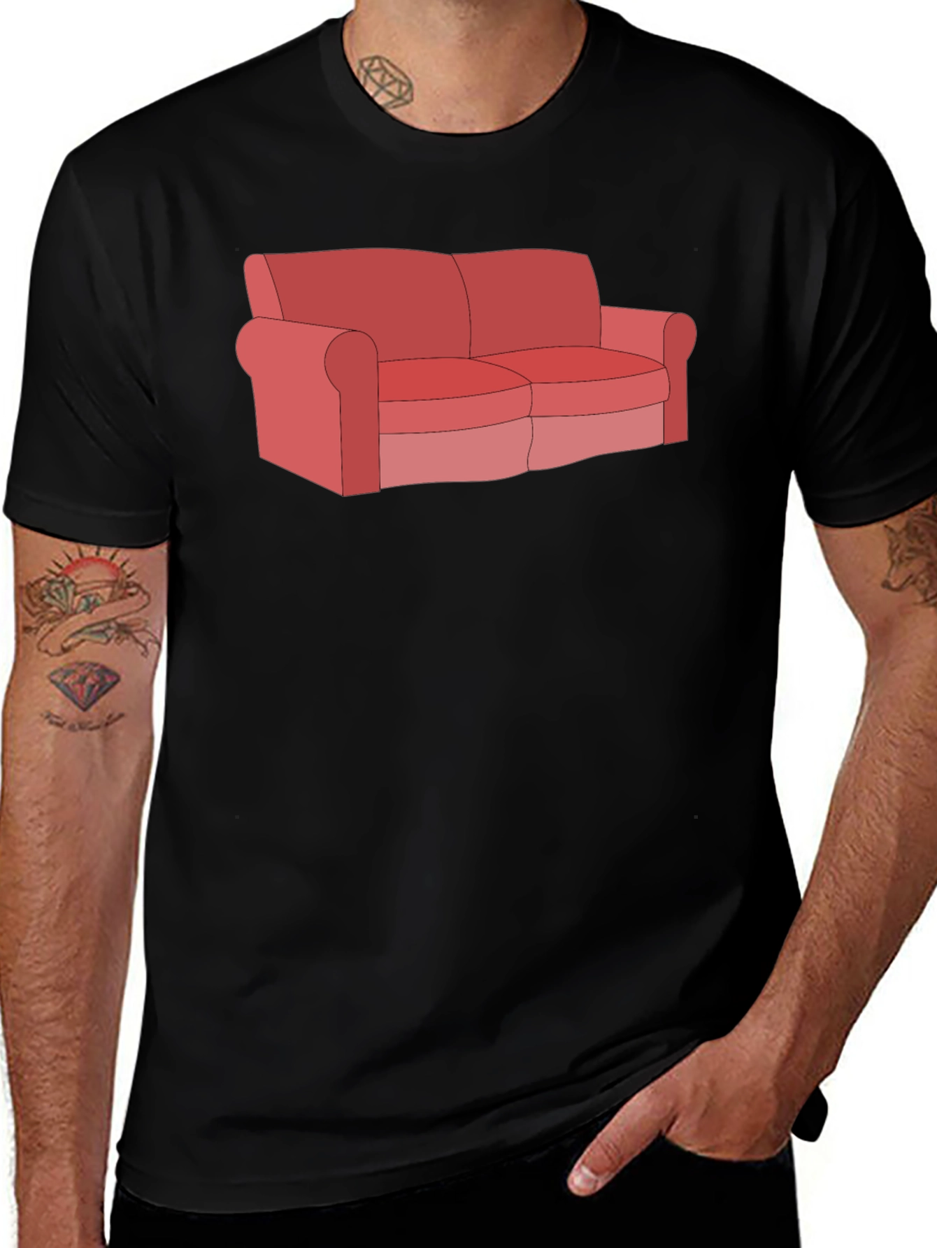 Couch T-Shirt - Funny Cartoon Graphic Tee