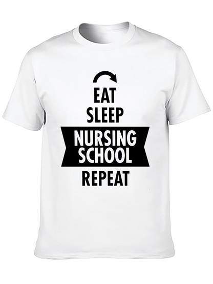 Eat Sleep Nursing School Repeat Graphic Tee