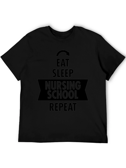 Eat Sleep Nursing School Repeat Graphic Tee