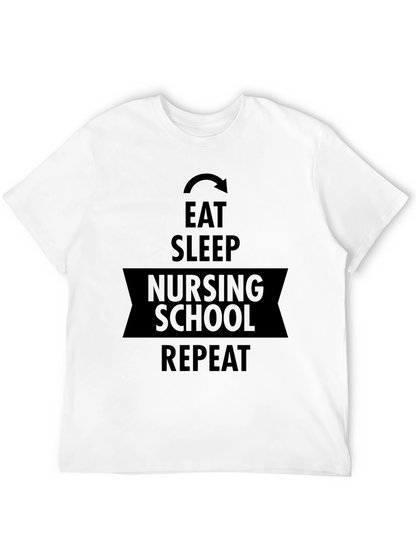 Eat Sleep Nursing School Repeat Graphic Tee
