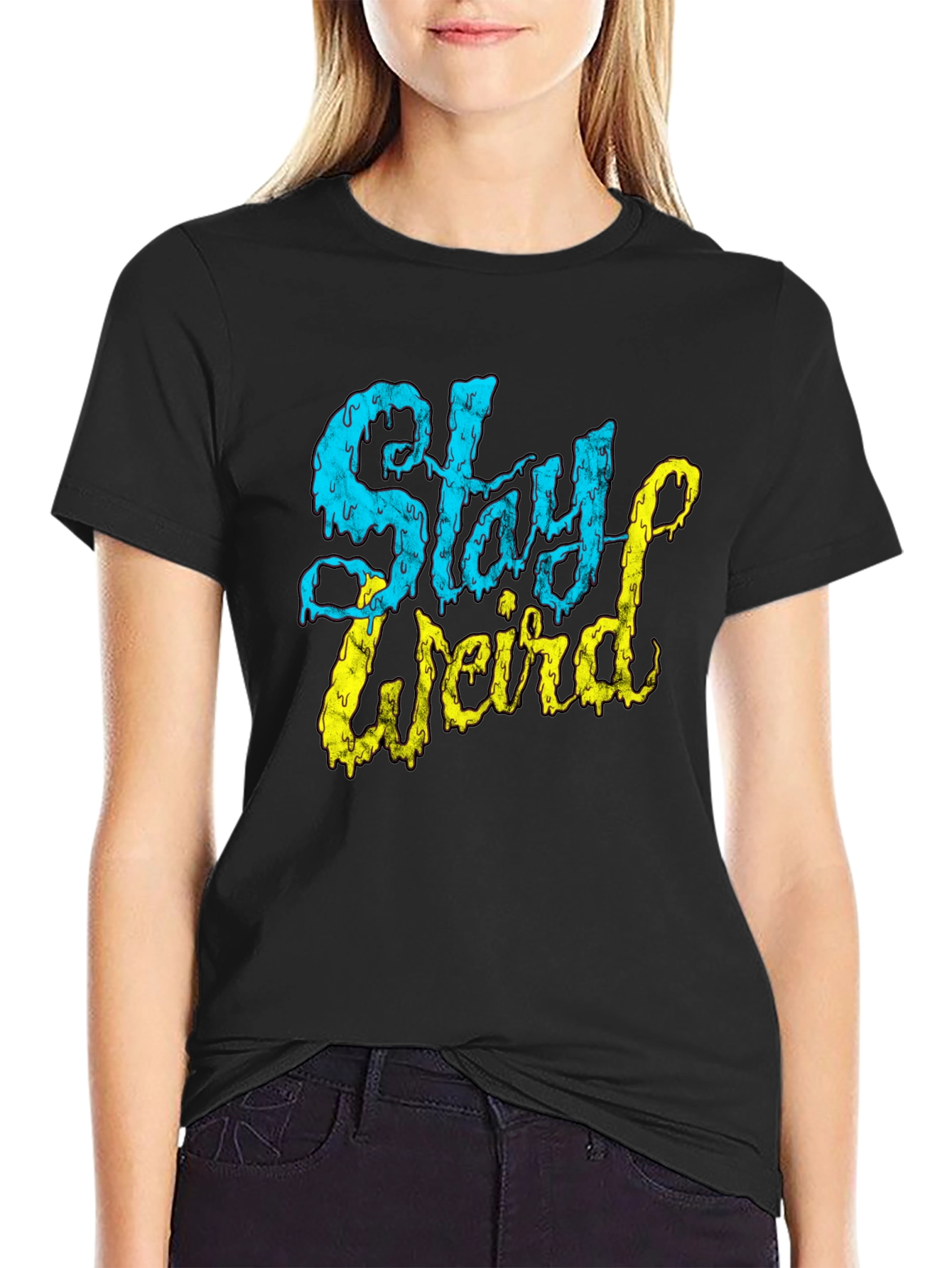 Stay Weird Graphic T-Shirt - Black Tee