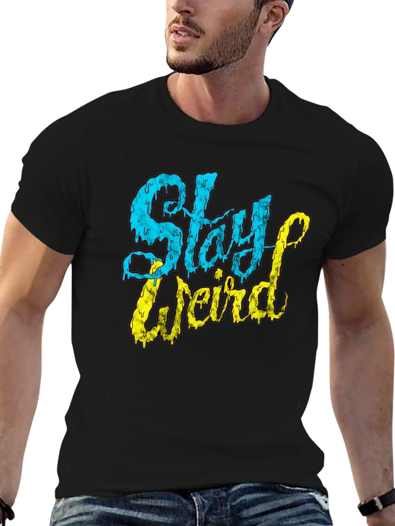 Stay Weird Graphic T-Shirt - Black Tee