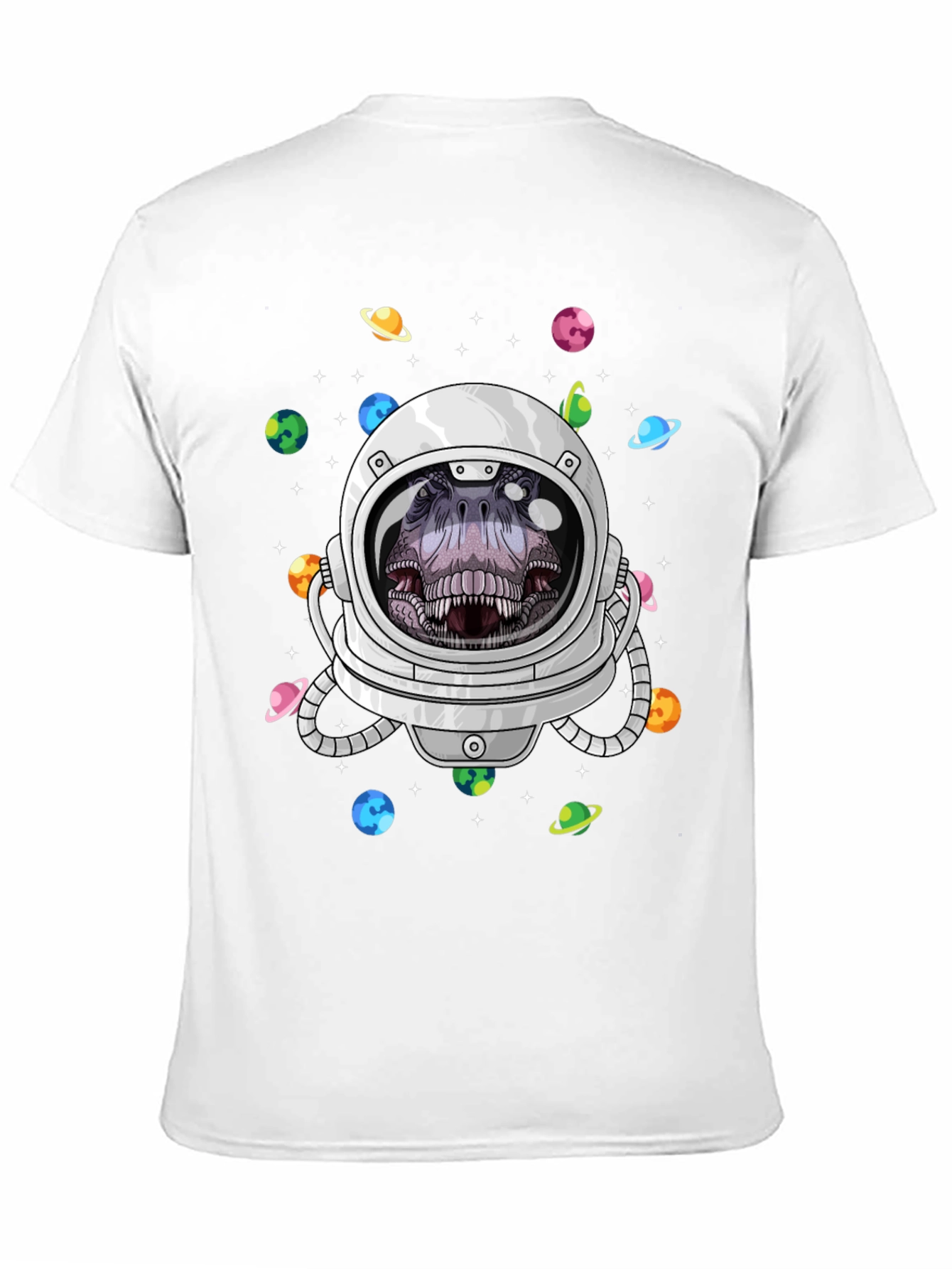 Dino Astronaut Graphic Tee - Space T-Rex T-Shirt
