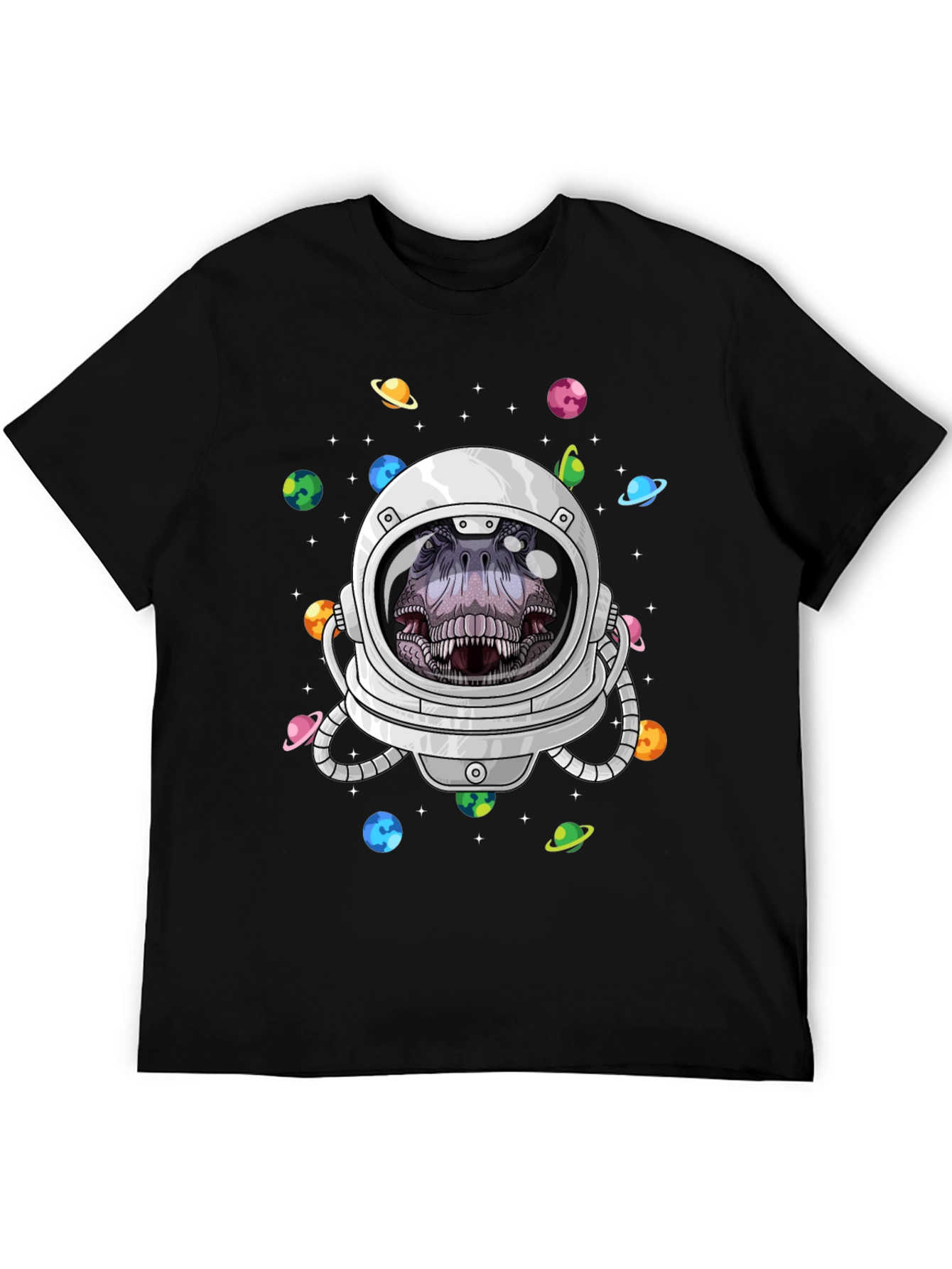 Dino Astronaut Graphic Tee - Space T-Rex T-Shirt