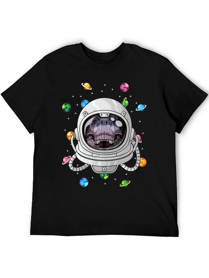 Dino Astronaut Graphic Tee - Space T-Rex T-Shirt