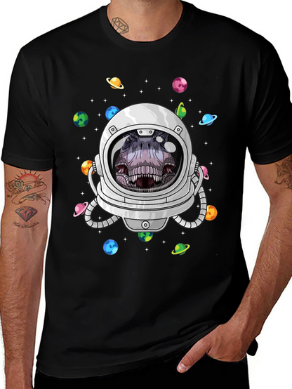 Dino Astronaut Graphic Tee - Space T-Rex T-Shirt