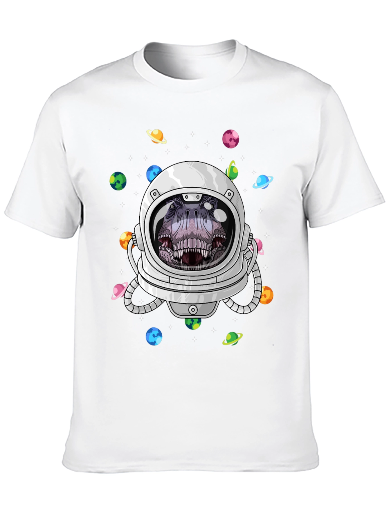 Dino Astronaut Graphic Tee - Space T-Rex T-Shirt