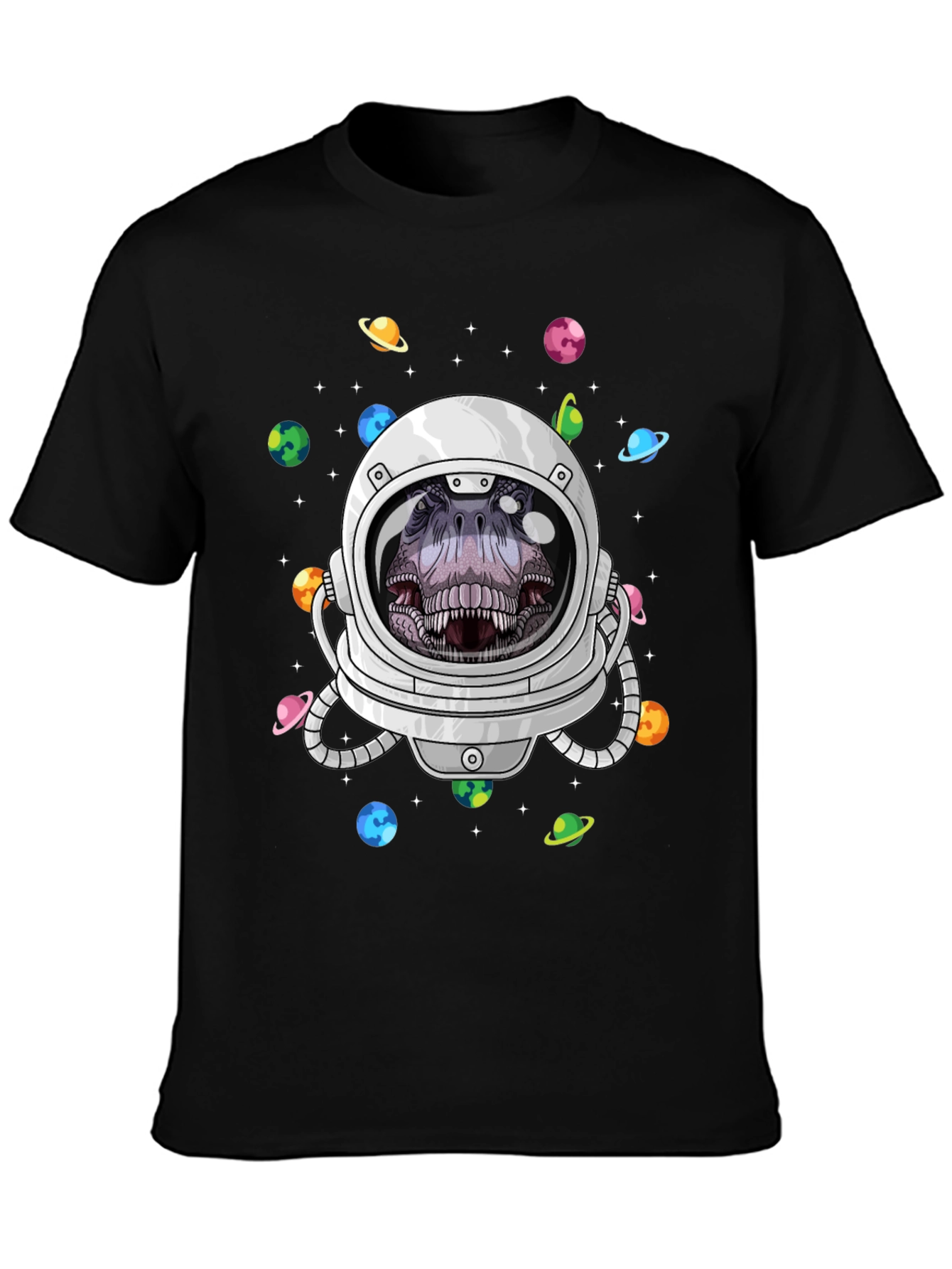 Dino Astronaut Graphic Tee - Space T-Rex T-Shirt
