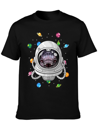 Dino Astronaut Graphic Tee - Space T-Rex T-Shirt