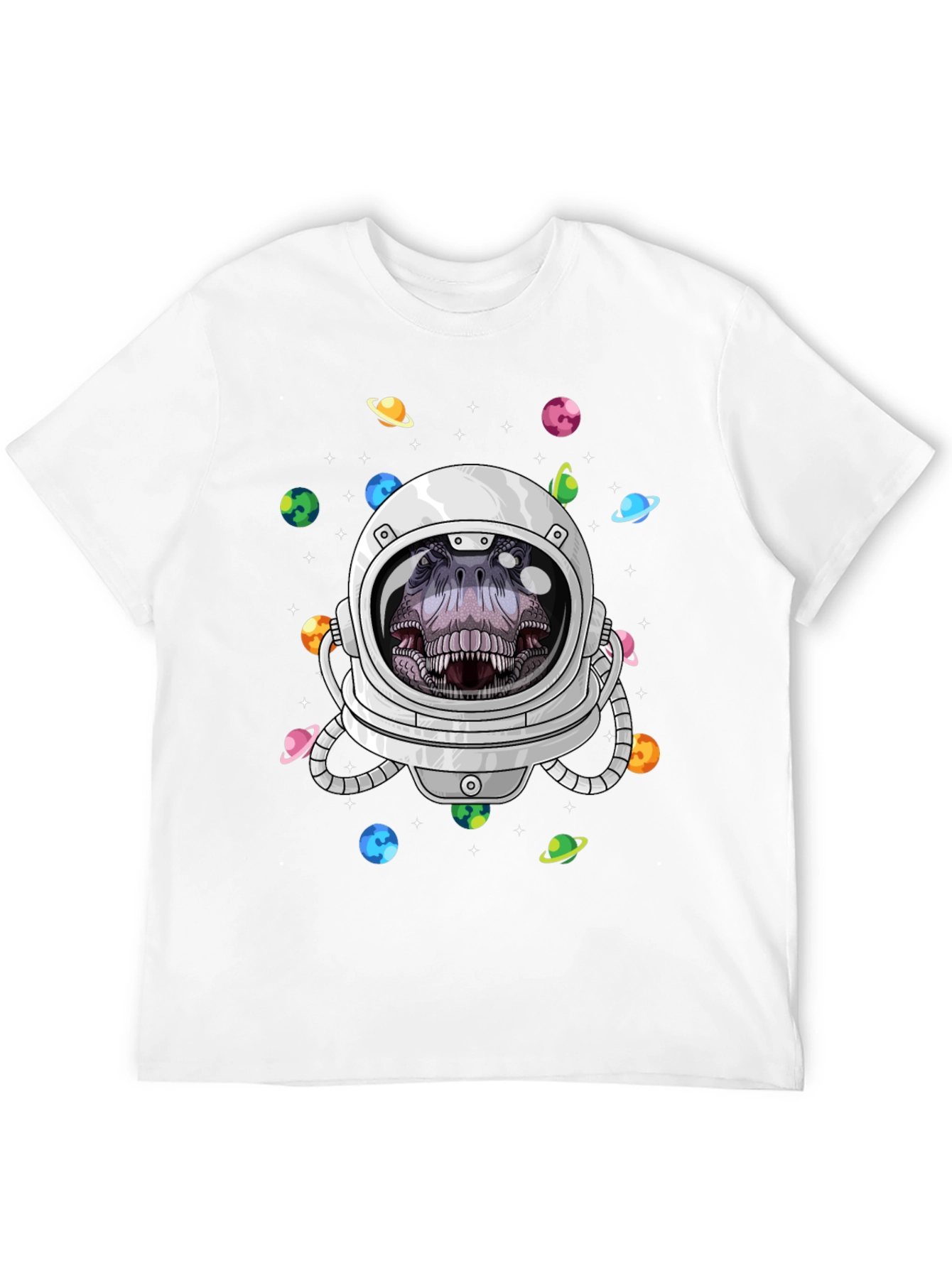 Dino Astronaut Graphic Tee - Space T-Rex T-Shirt