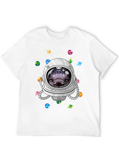 Dino Astronaut Graphic Tee - Space T-Rex T-Shirt
