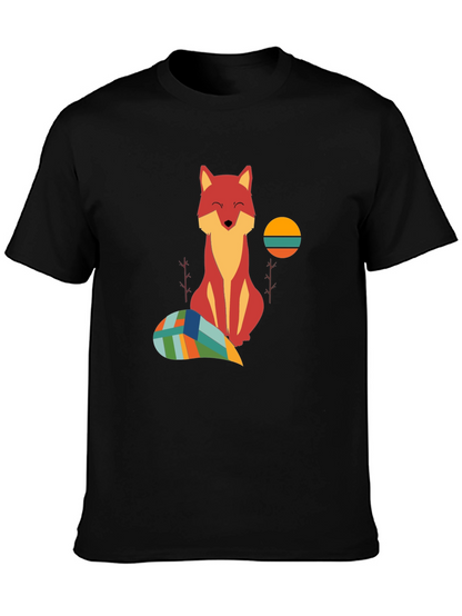 Fox Graphic Tee - Unique Geometric Tail Design