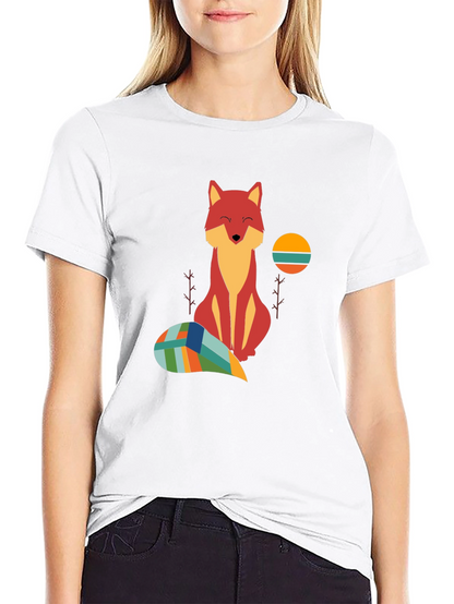 Fox Graphic Tee - Unique Geometric Tail Design