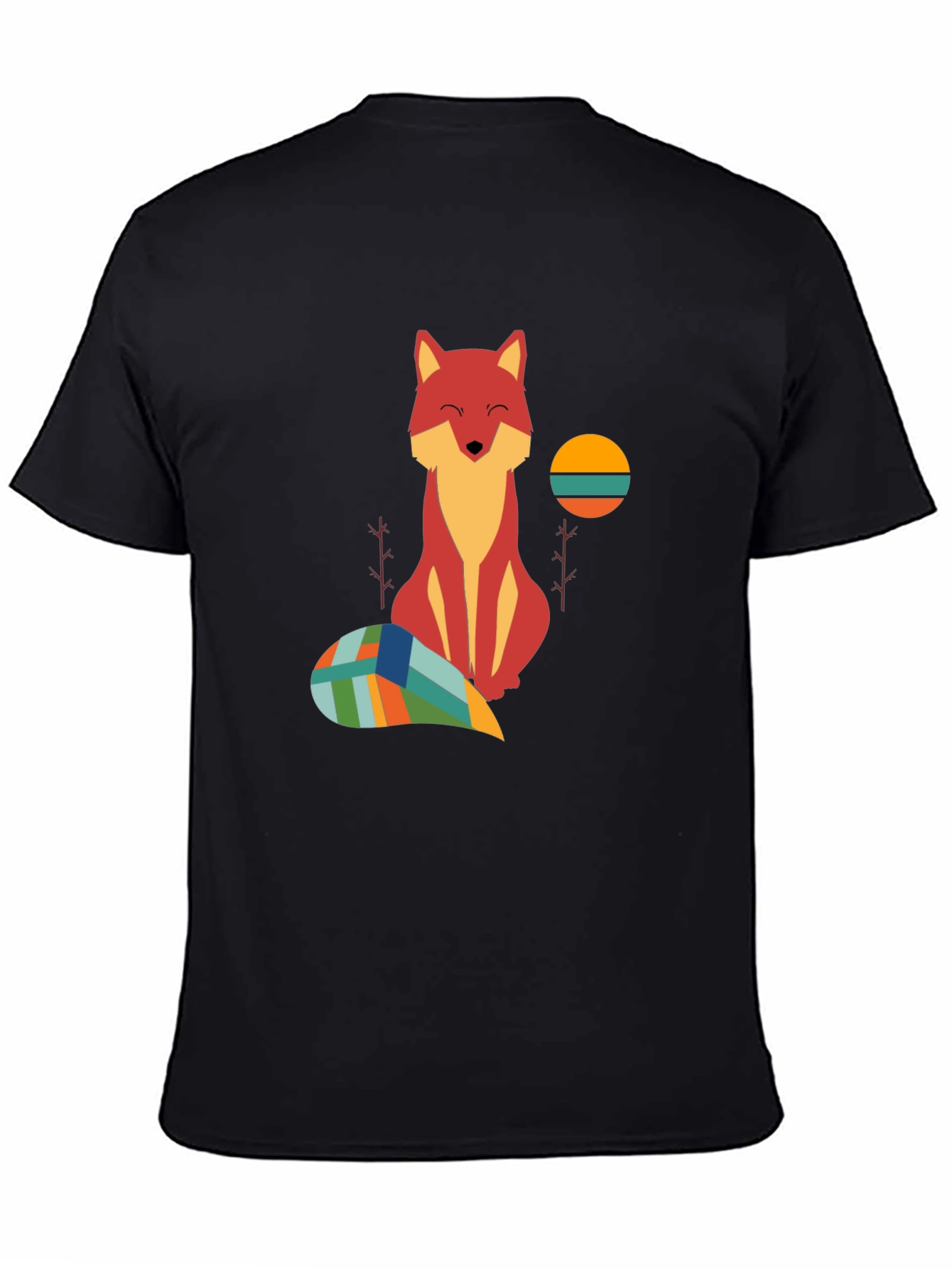 Fox Graphic Tee - Unique Geometric Tail Design