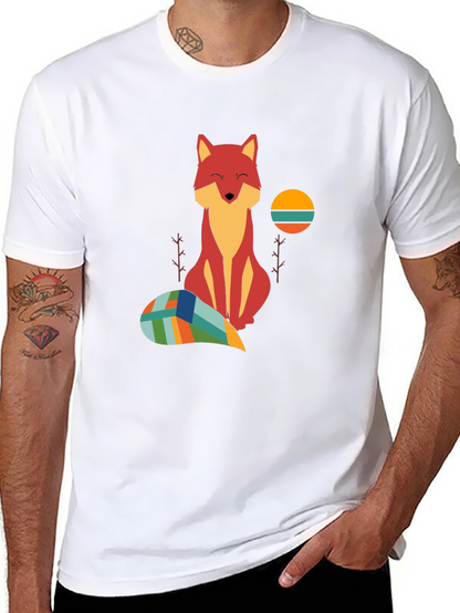 Fox Graphic Tee - Unique Geometric Tail Design