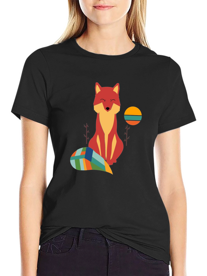 Fox Graphic Tee - Unique Geometric Tail Design