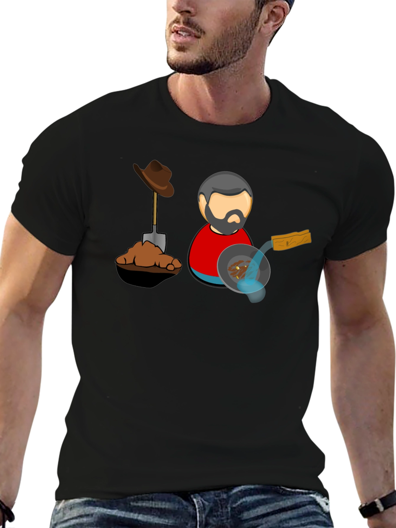 Gold Prospector T-Shirt - Black Cotton Tee