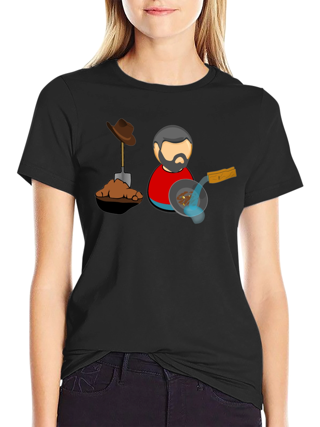 Gold Prospector T-Shirt - Black Cotton Tee