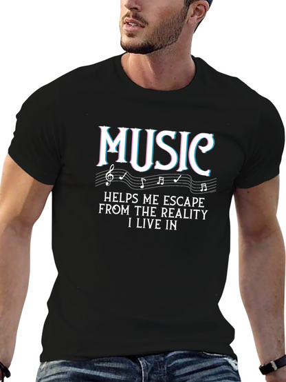 Music Escape T-Shirt - Black Graphic Tee