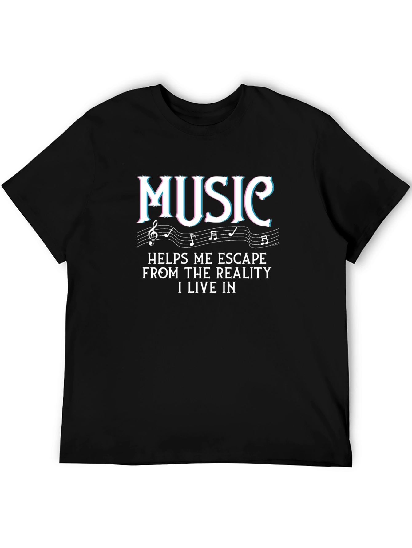 Music Escape T-Shirt - Black Graphic Tee