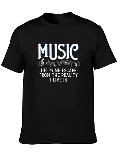 Music Escape T-Shirt - Black Graphic Tee