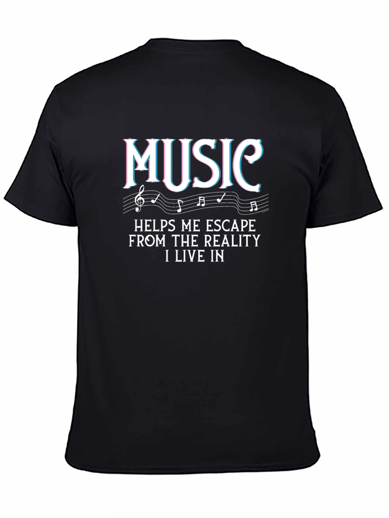 Music Escape T-Shirt - Black Graphic Tee