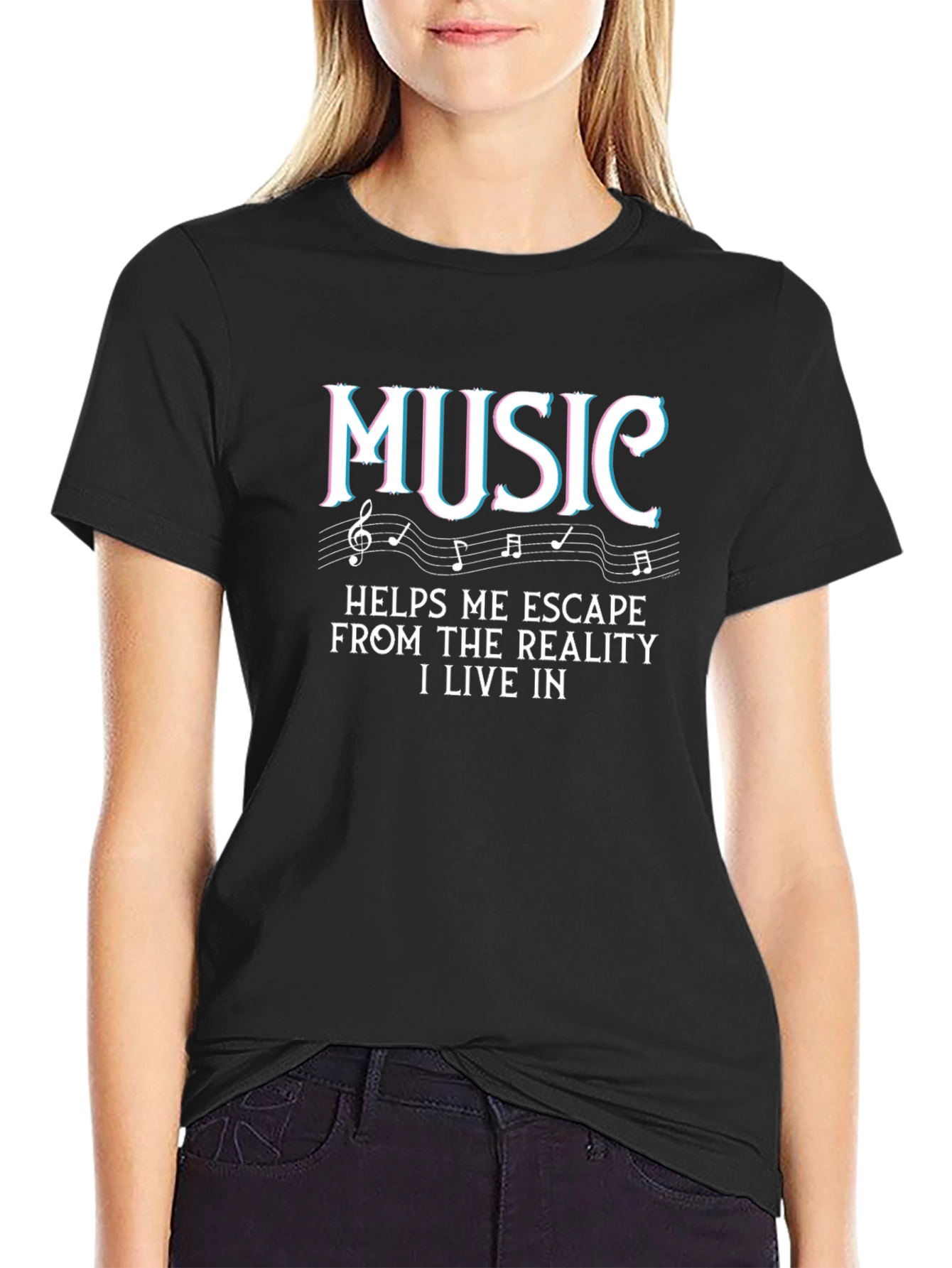 Music Escape T-Shirt - Black Graphic Tee