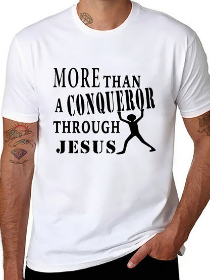 Conqueror Through Jesus Black T-Shirt